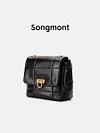 Songmont Medium soft chocolate bags for women shoulder classic chain bags top layer cowhide leather square style