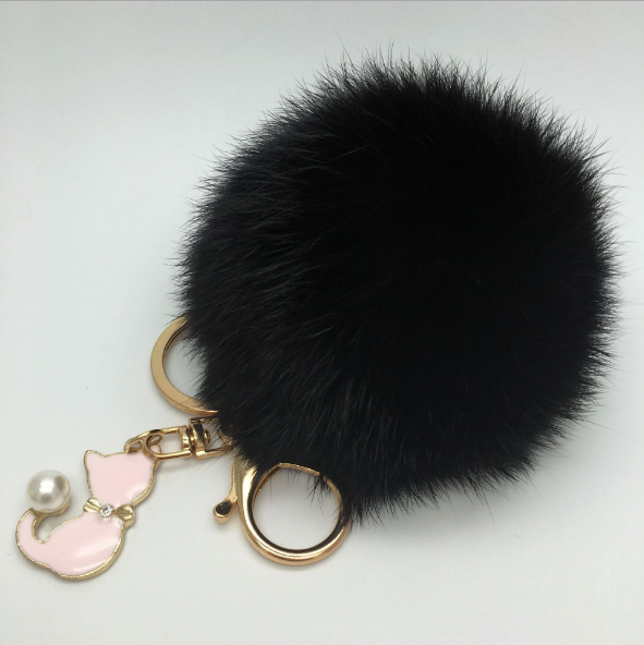 Kawaii Cat Plush Ball Pom Pom Keychain SP1812013