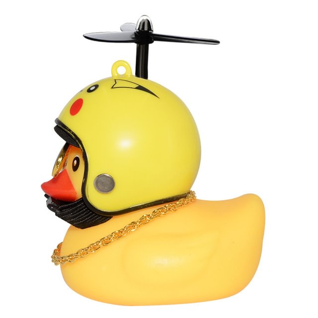 Car Duck with Helmet Broken Wind Small Yellow Duck Road Bike Motor Helmet Riding Cycling Accessories