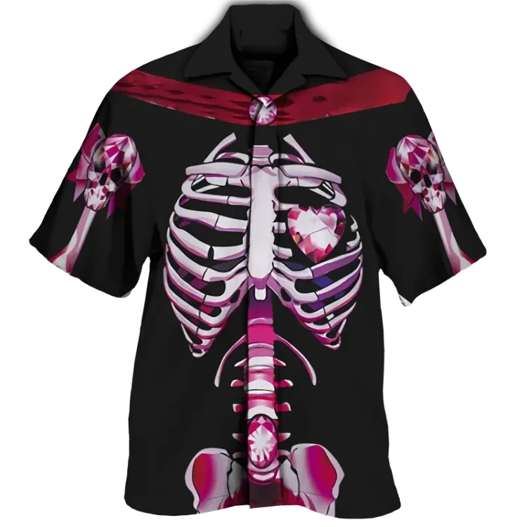 Traceeye Funny Skeleton 3D Print Men Shirt Man/Women Casual Fashion Short Sleeves Shirts Button Lapel Streetwear Oversized Unisex Clothes