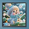 Ambiance De No&euml;l Bonhomme De Neige-Sp&eacute;cial Forme Diamant Peinture-30*30CM