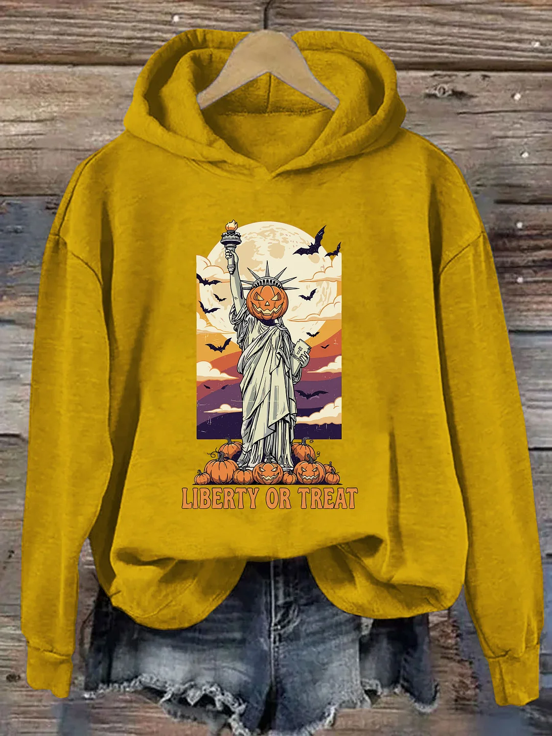 Liberty Or Treat Pumpkin Statue Hoodie