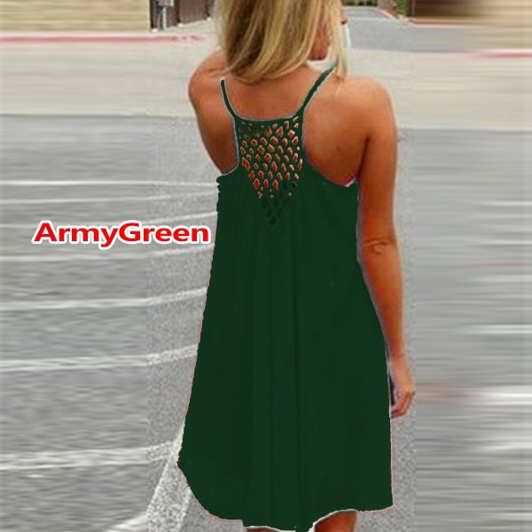 Sexy Women's Summer Casual Sleeveless Evening Party Backless Beachwear Mini Dress - Shop Trendy Women's Fashion | TeeYours