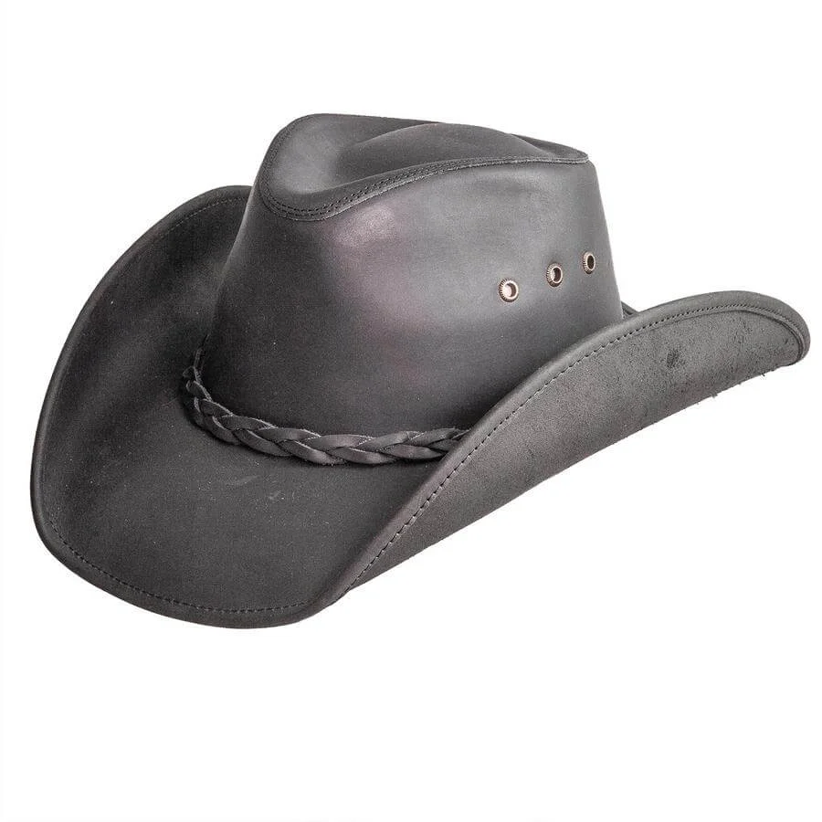 Hollywood - Mens Leather Cowboy Hat