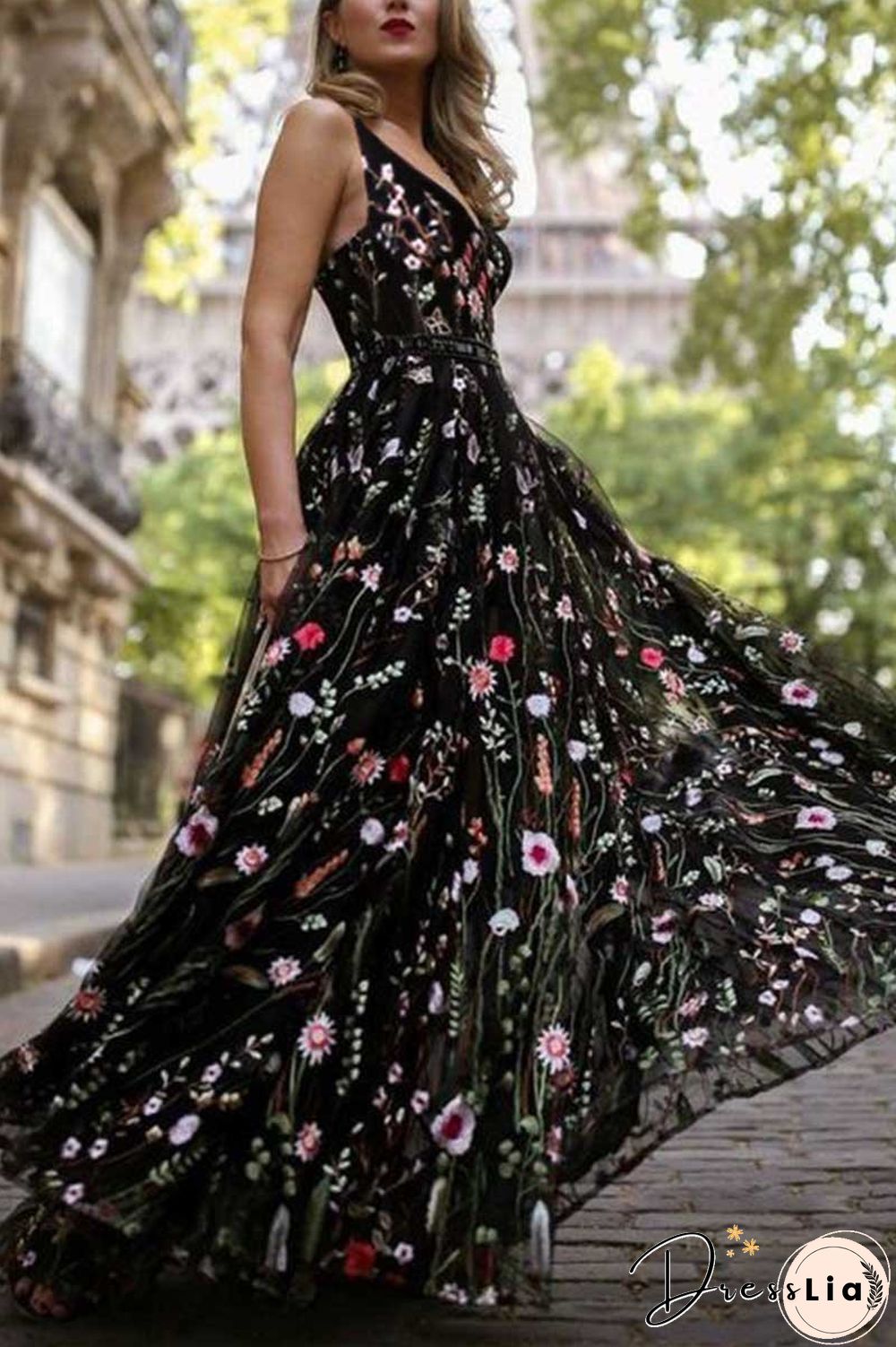 Deep V Neck Sexy Maxi Dress