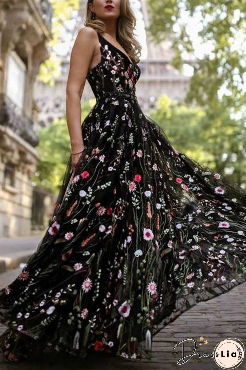 Deep V Neck Sexy Maxi Dress