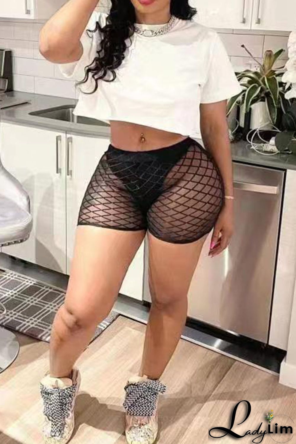 White Sexy Solid Split Joint O Neck Short Sleeve Two Pieces