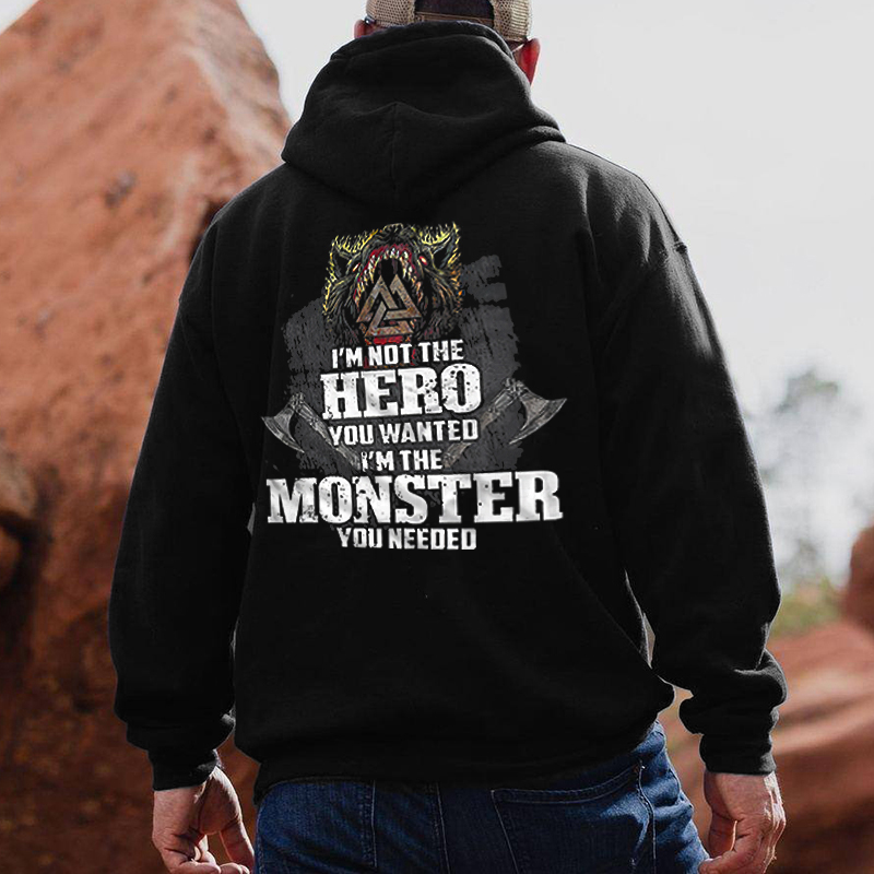 I'm Not The Hero You Wanted Printed Men's Hoodie - Livereid