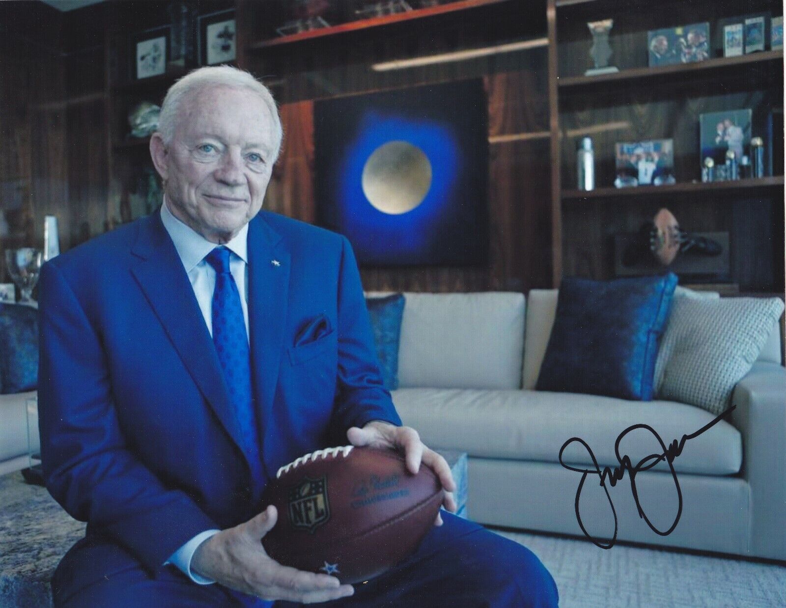 Jerry Jones signed 8x10 Dallas Cowboys owner color Photo Poster painting #1