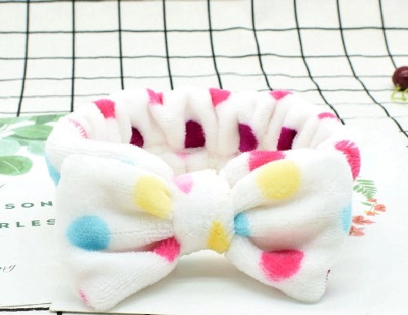 Fashion Stripe Polka Dots Flannel Bowknot Hair Band 1 Piece