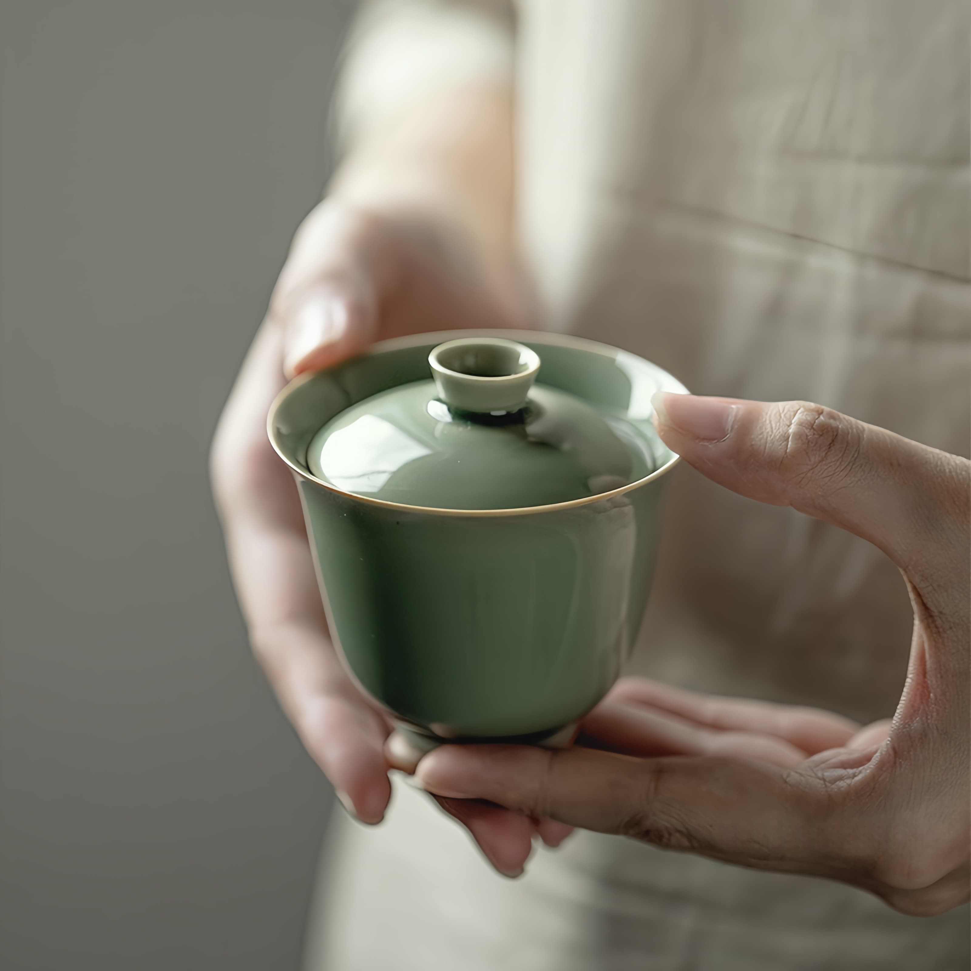 FromTea Yue Kiln Celadon Gaiwan  福建省德化县建兴陶瓷有限公司_Fromtea&reg; Official Store
