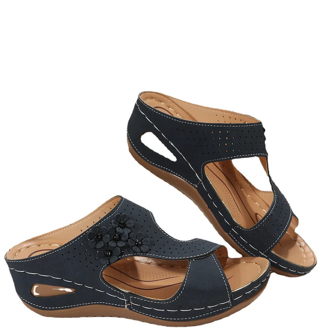 Breakj Breakj The Summer Of 2025, The New Slope Of Women's Sandals Sold Thick Bottom And Flower Shoes.