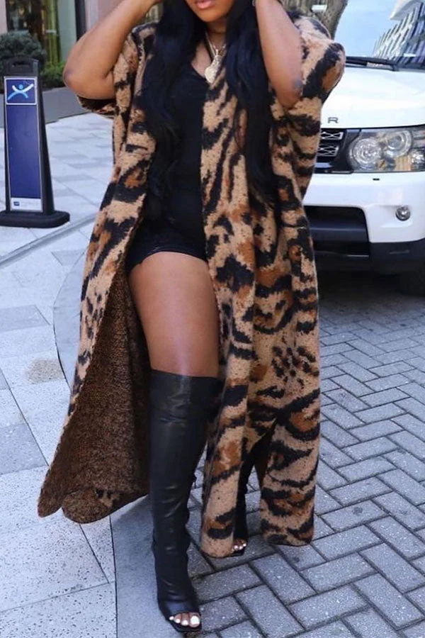 Leopard Print Laid Back Open Front Tunic