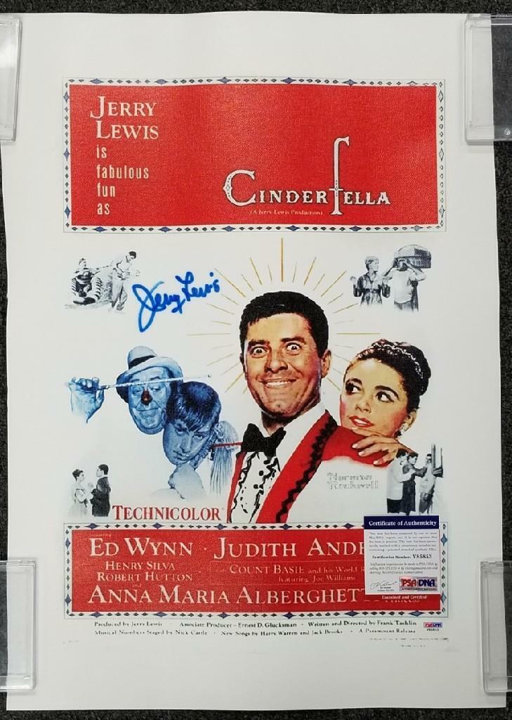 Jerry Lewis signed 16x20 Canvas Photo Poster painting Cinderfella Autograph ~ PSA/DNA COA