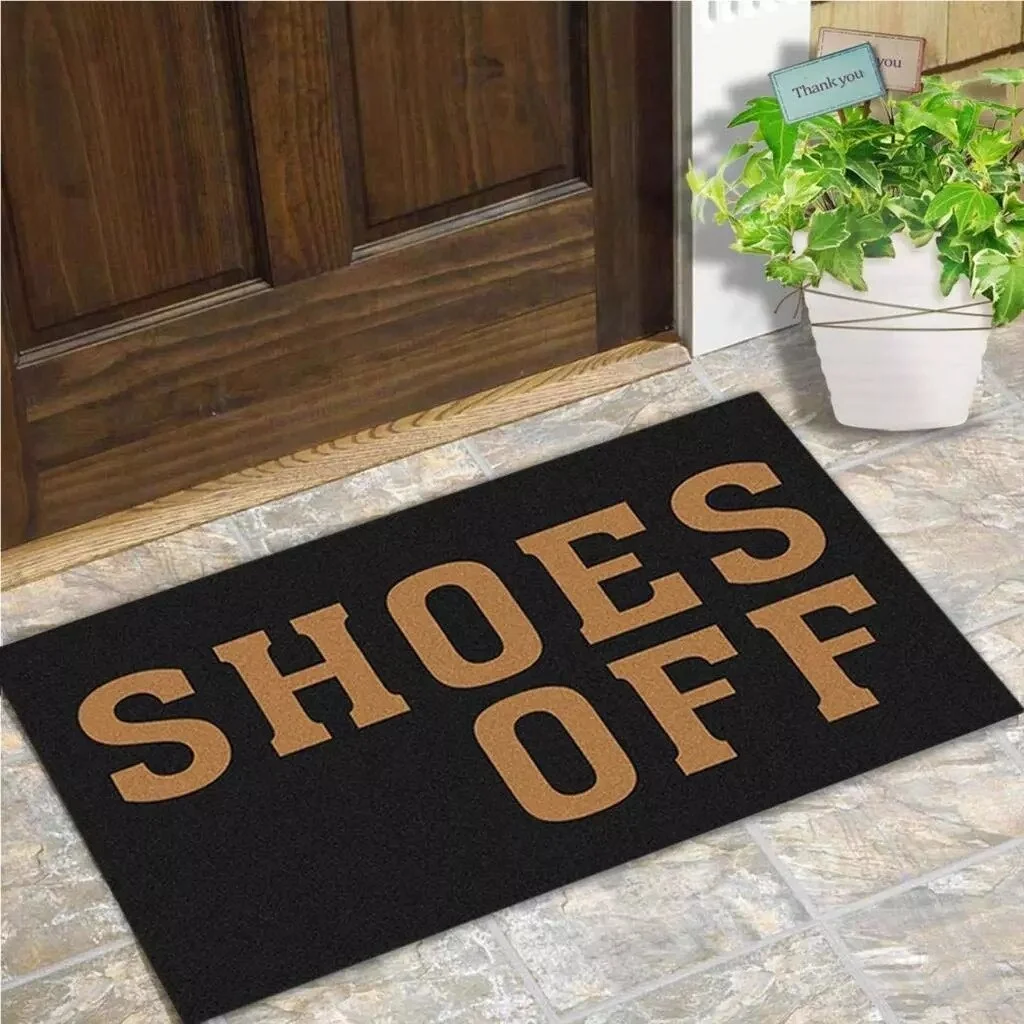 Athvotar Funny Entrance Floor Mat Shoes Off Indoor Decorative Doormat Floor Mat Non-woven Fabric