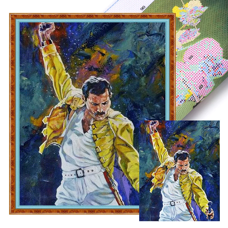【Huacan Brand】Freddie Mercury 11CT Stamped/Counted Cross Stitch 40*50CM
