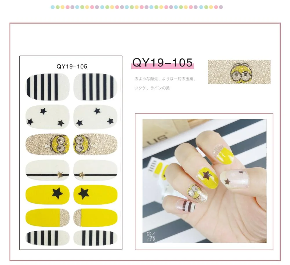 Cute Bear Water Transfer Nail Sticker Japanese Korean Style Flowers Small Fresh Manicure Decoration Funny Pattern Design 1pc-Nail Inspo