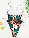 Lemon Print Lace-Up V-Neck One-Piece Swimsuit