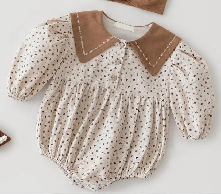 Baby Girls Rompers Newborn Baby Girls Long Sleeve Romper Hat Jumpsuit 2020 Spring Children Kids Outfit Clothes 2pcs Baby Romper