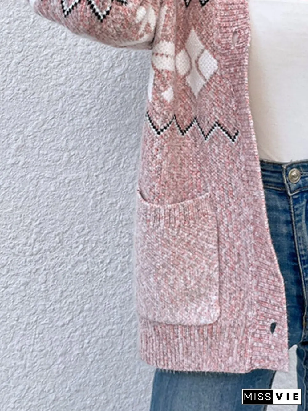 Autumn Winter New Neck Knitted Cardigan Sweater Fashion Street Dress Loose Long Sleeve
