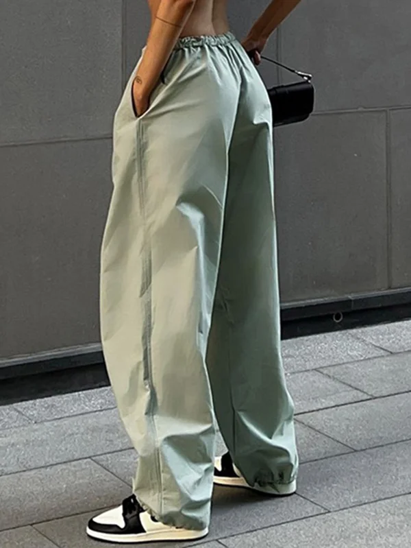 Drawstring Pockets Loose Trousers Pants