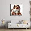 Coffee Dachshund-Partial 11CT Stamped Cross Stitch Bead Embroidery 36*36cm/14.17*14.17in tapestrymarket