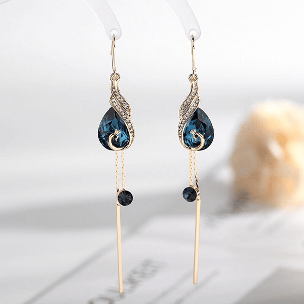 Peacock Sapphire Earrings