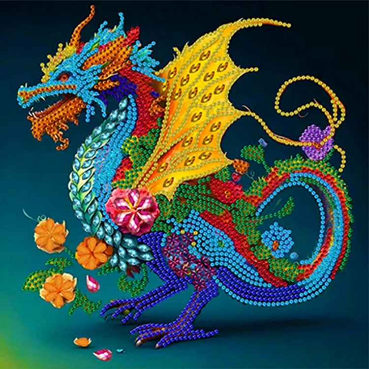 12 Zodiac Dragons 30*30CM(Canvas) Special Shaped Drill Diamond Painting gbfke