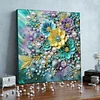 DIY Pearl Painting Blue Flowers for Home Wall Decor with Frame(30x30cm)