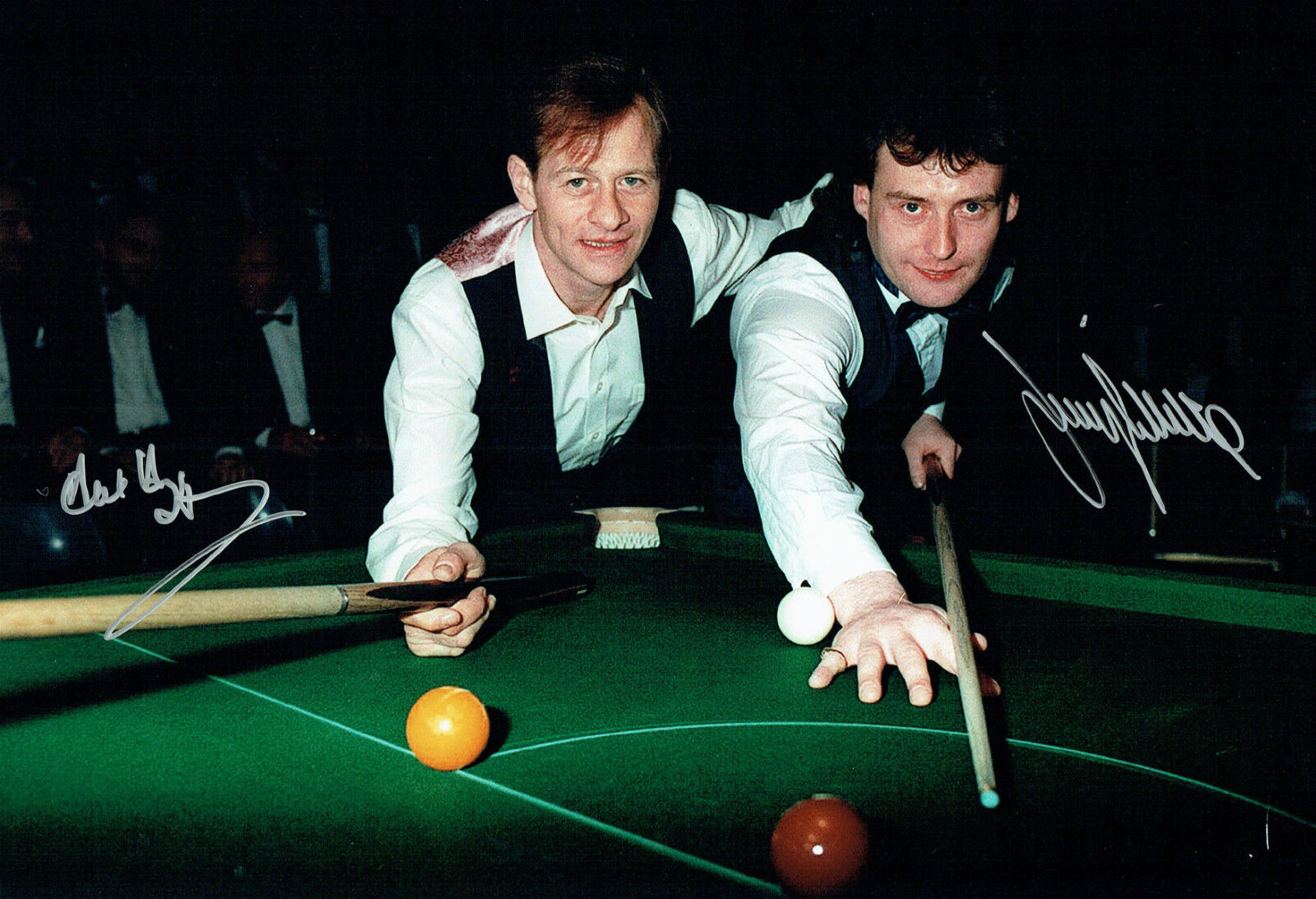 Alex HIGGINS & Jimmy WHITE Signed Autograph 12X8 RARE Snooker Photo Poster painting AFTAL COA