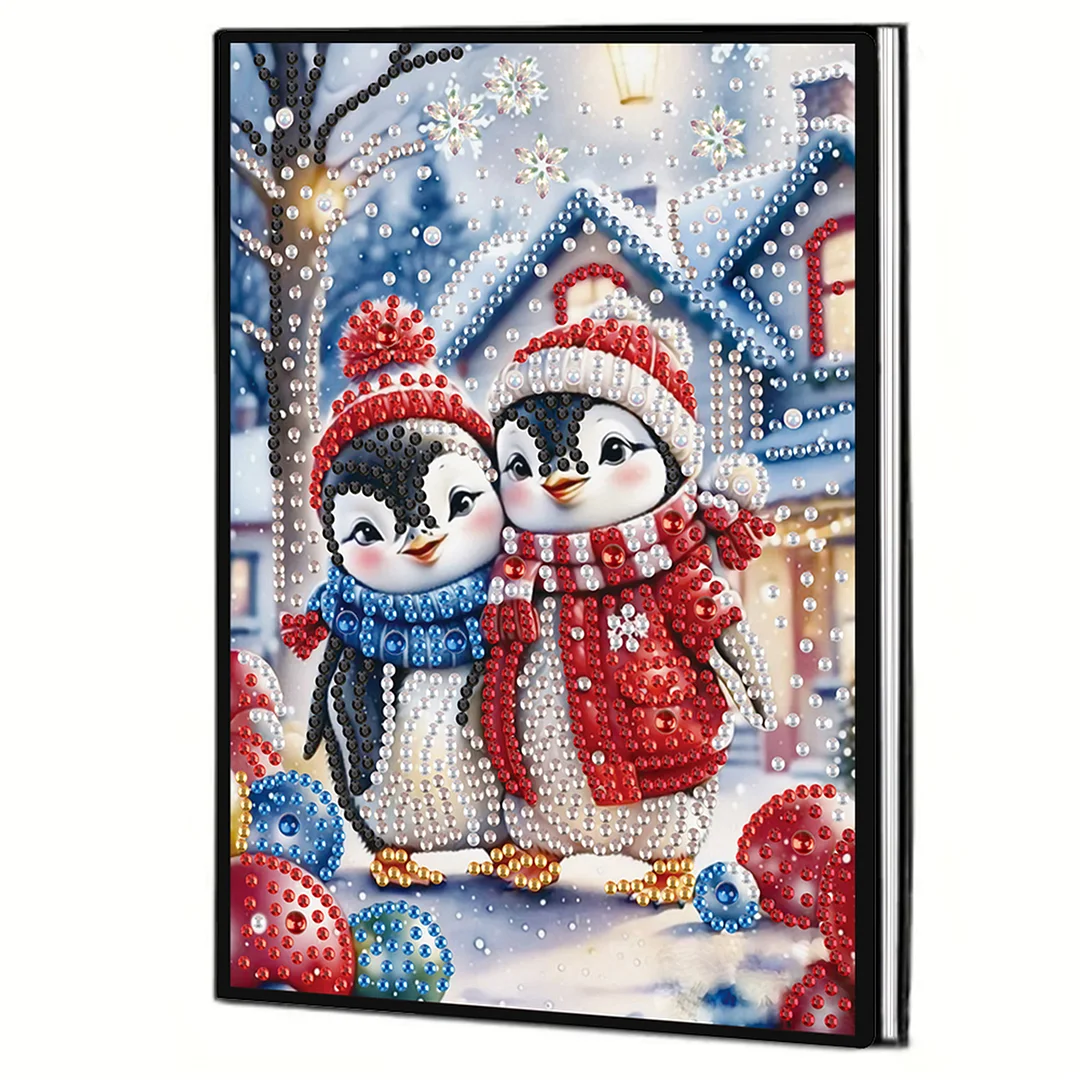 2pcs Animals Partial DIY 50 Pages A5 Diamond Painting Notebook for Study Home