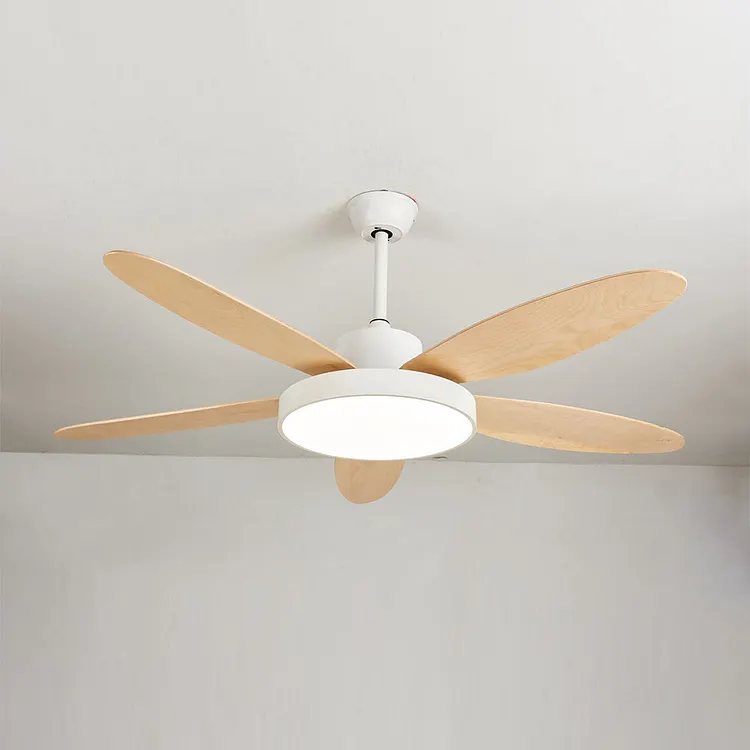 Haydn 5 blades white and black ceiling fan with lighting, &empty;120/130/140CM