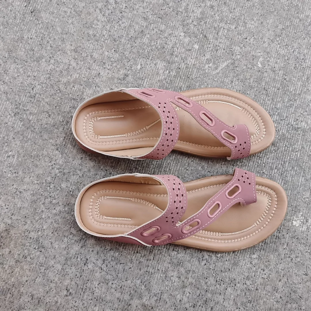 Yyvonne Clip Toe Slippers Hollow Splicing Flat Bottom Leisure 414243 Large Code Cold Drag