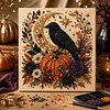 Framed Halloween Black Crow -  DIY Pearls Painting Kit for Creativity DIY Pearl Dot Crafts for Gift Home Wall Decor 20x20CM