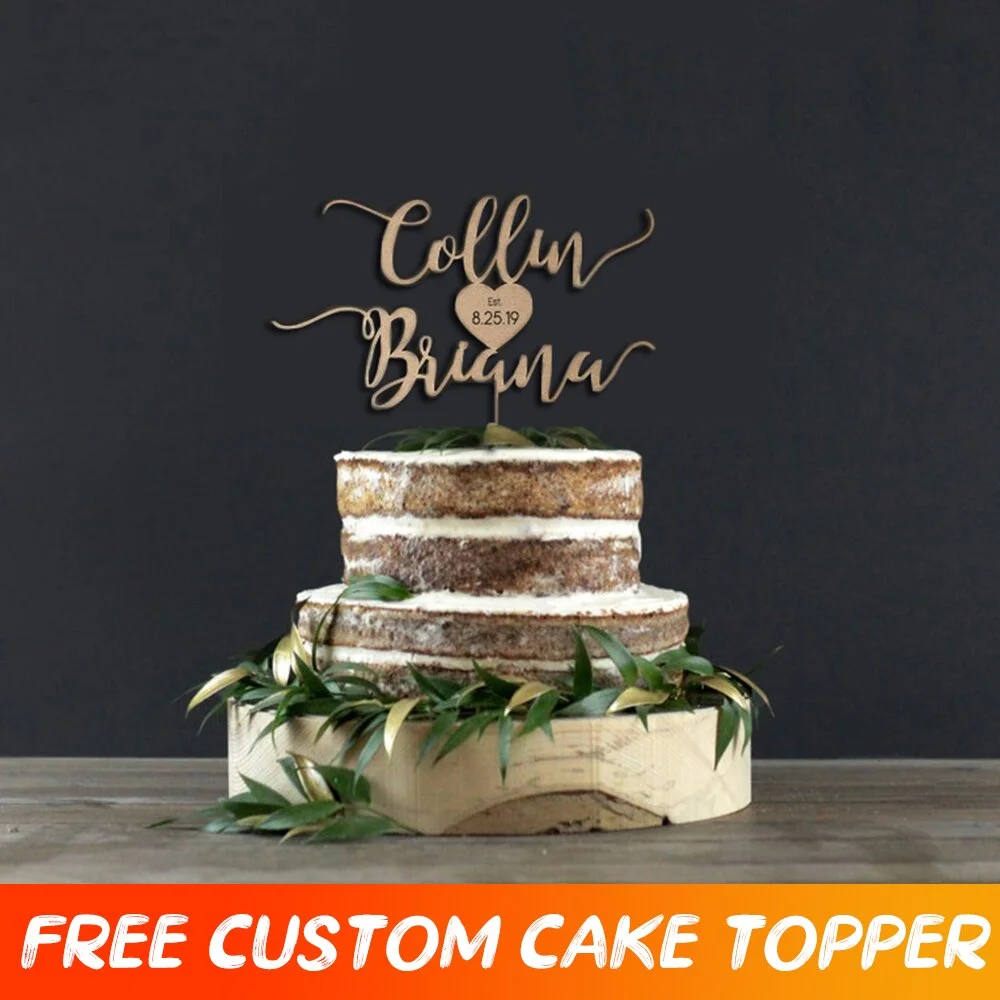 Custom Wedding Cake Topper Decor Happy Birthday Cake Topper Personalized Wedding Cake Topper Party Decoration For Anniversary