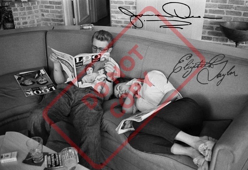 James Dean Elizabeth Taylor 8.5x11 Autographed Signed Reprint Photo Poster painting