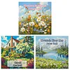 3PCS Scenery Coloring Book Set Mindfulness Art Books for Adults 