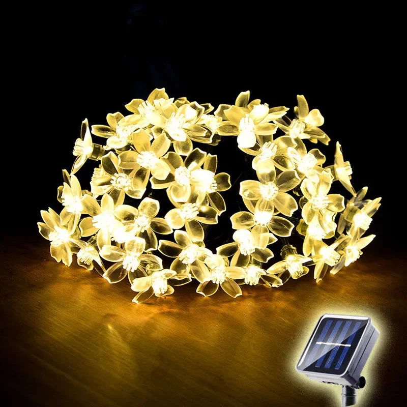 Tegooe Solar Cherry Blossom LED String Lights - 5M