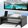 2-Tier Monitor Stand Riser with Phone Holder & Cable Management for Home Desktop