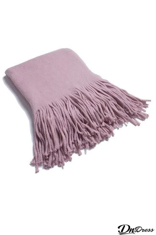 Brushed Long Fringed Scarf