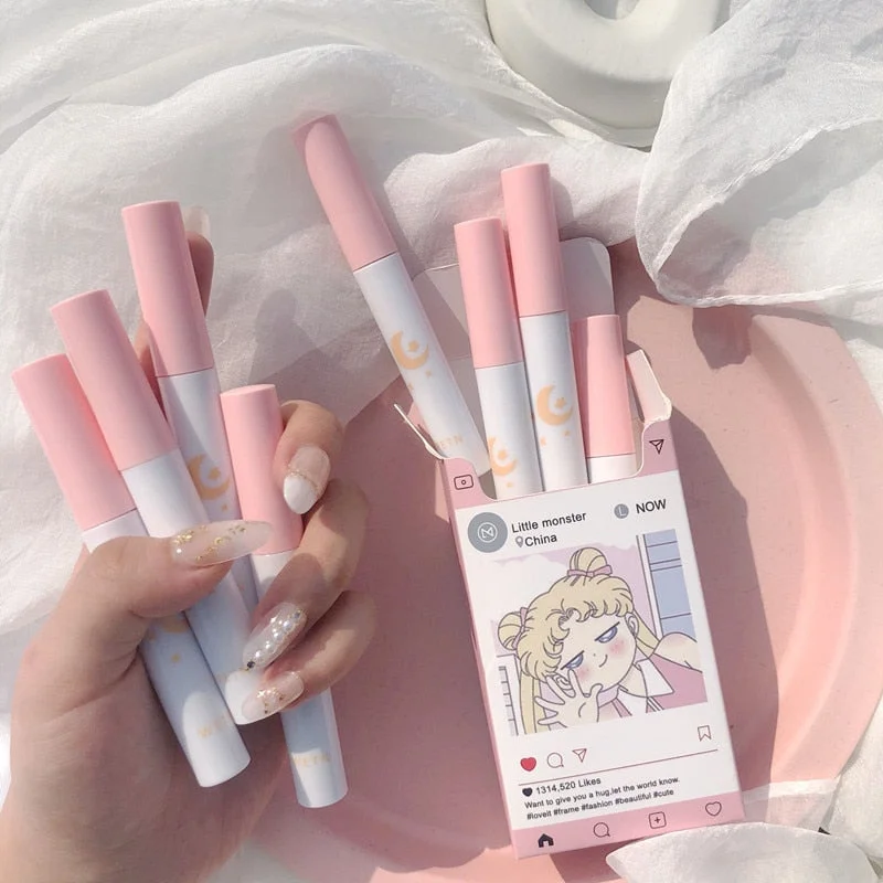 [8 packs] Kawaii Sailor Moon Red Lasting Matte Lipstick Set SP16614
