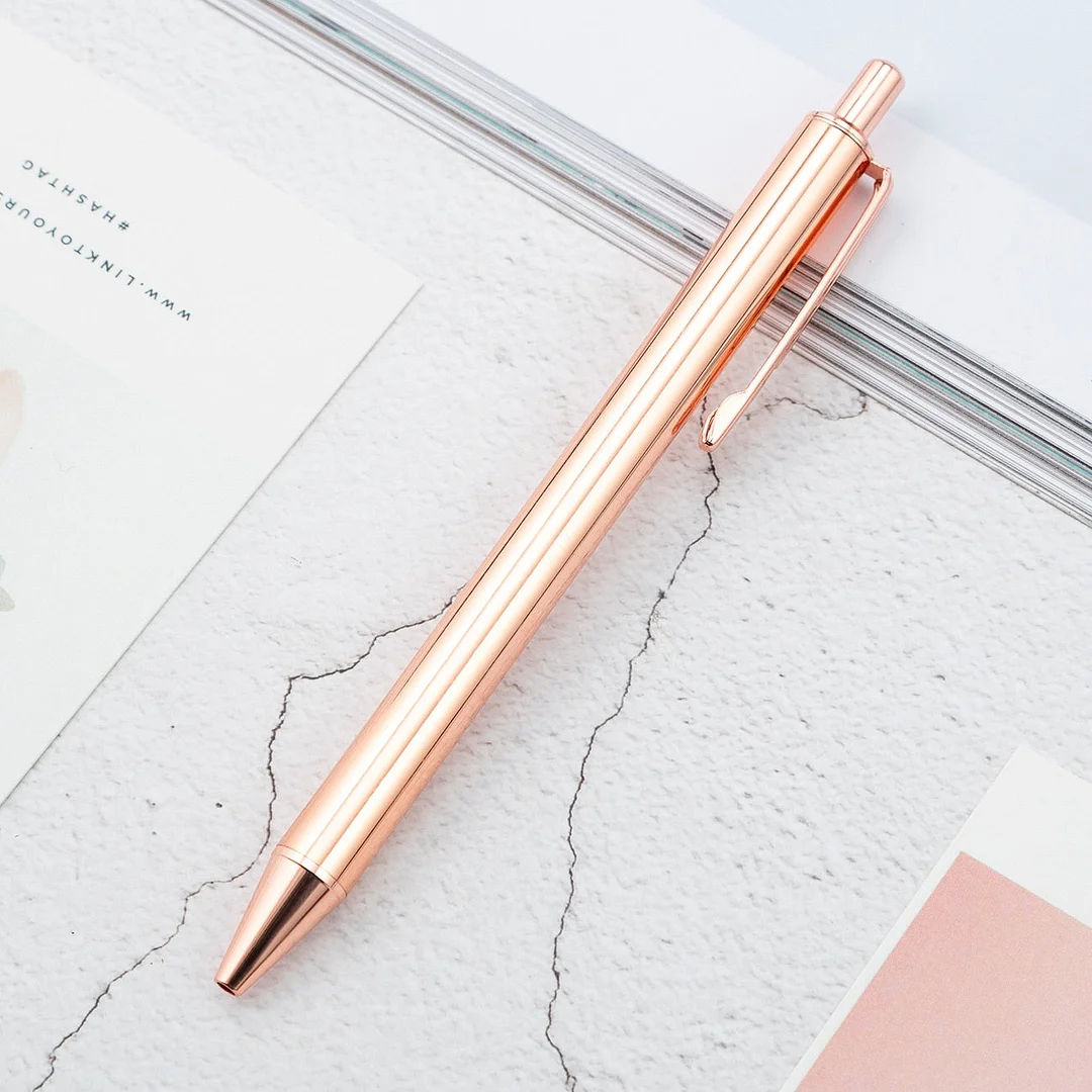1 Pieces Lytwtw's Roller Ballpoint Pen Luxury Cute Wedding Rose Gold Metal Stationery School Office Supply High Quality Spinning