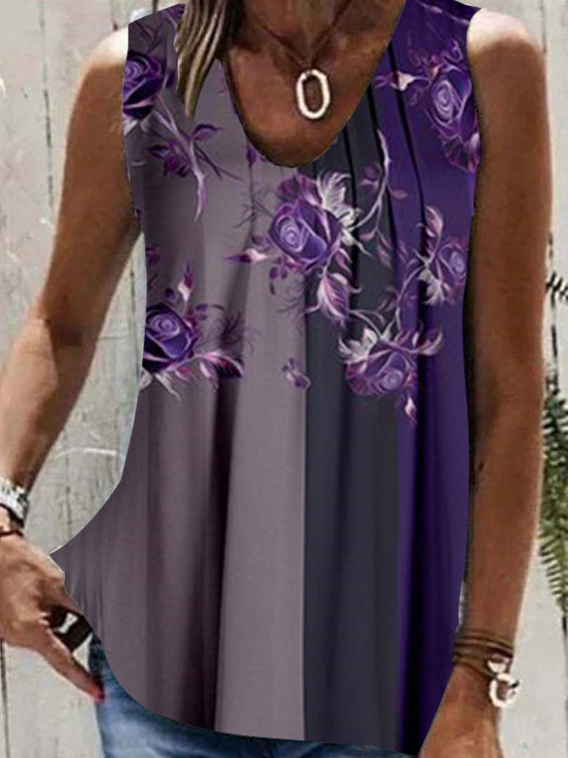 Women Long Sleeve V-neck Graphic Floral Printed Top
