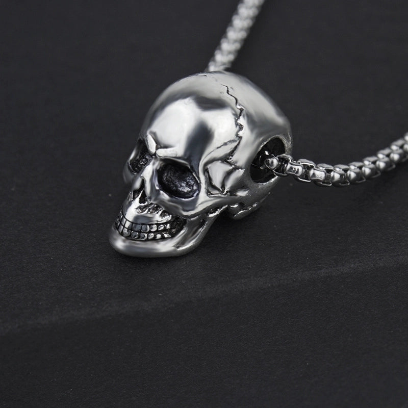 Punk Skull Titanium Steel Plating Halloween Unisex Pendant Necklace