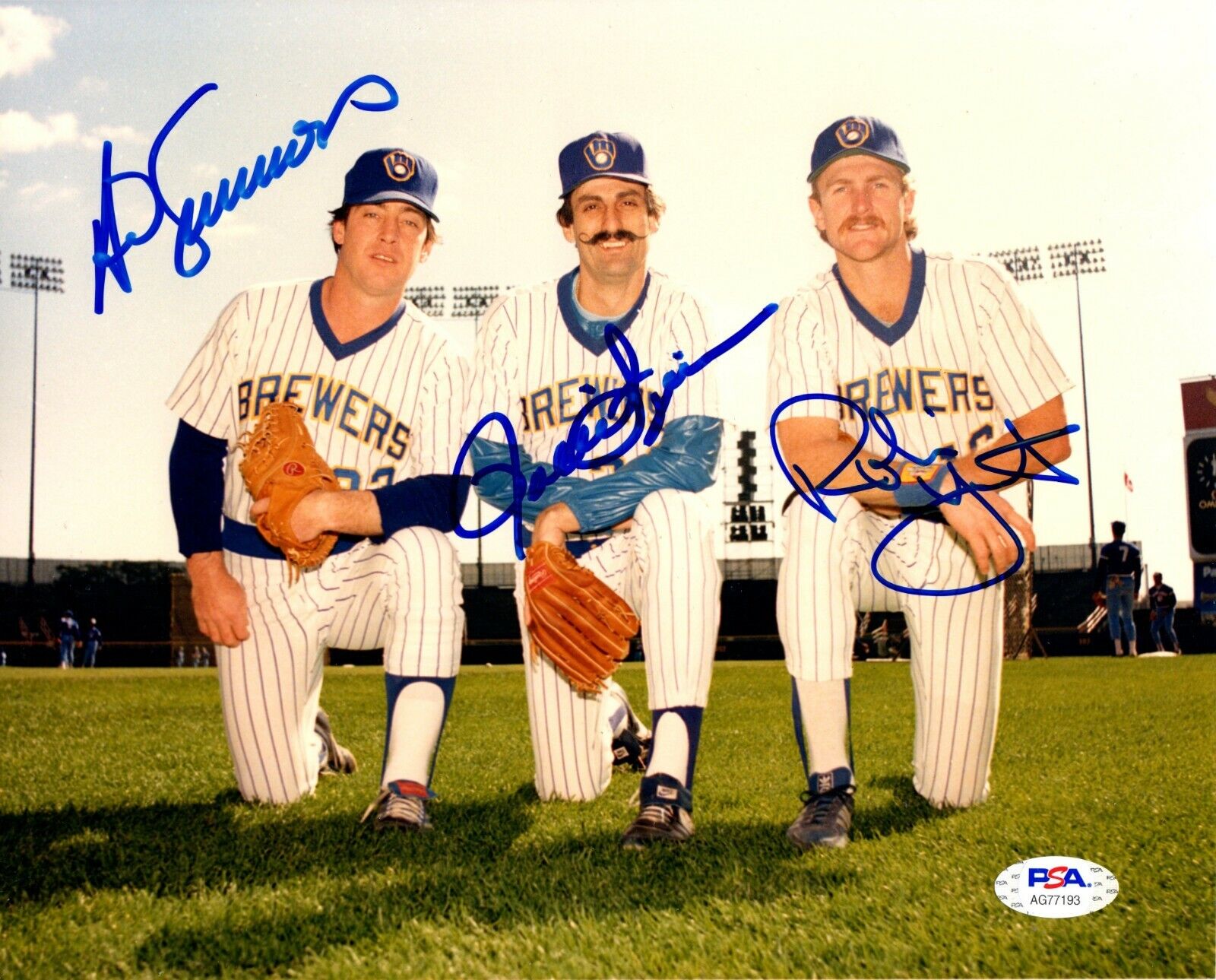 T. Simmons R. Fingers R. Yount autograph signed 8x10 Photo Poster painting Milwaukee Brewers PSA