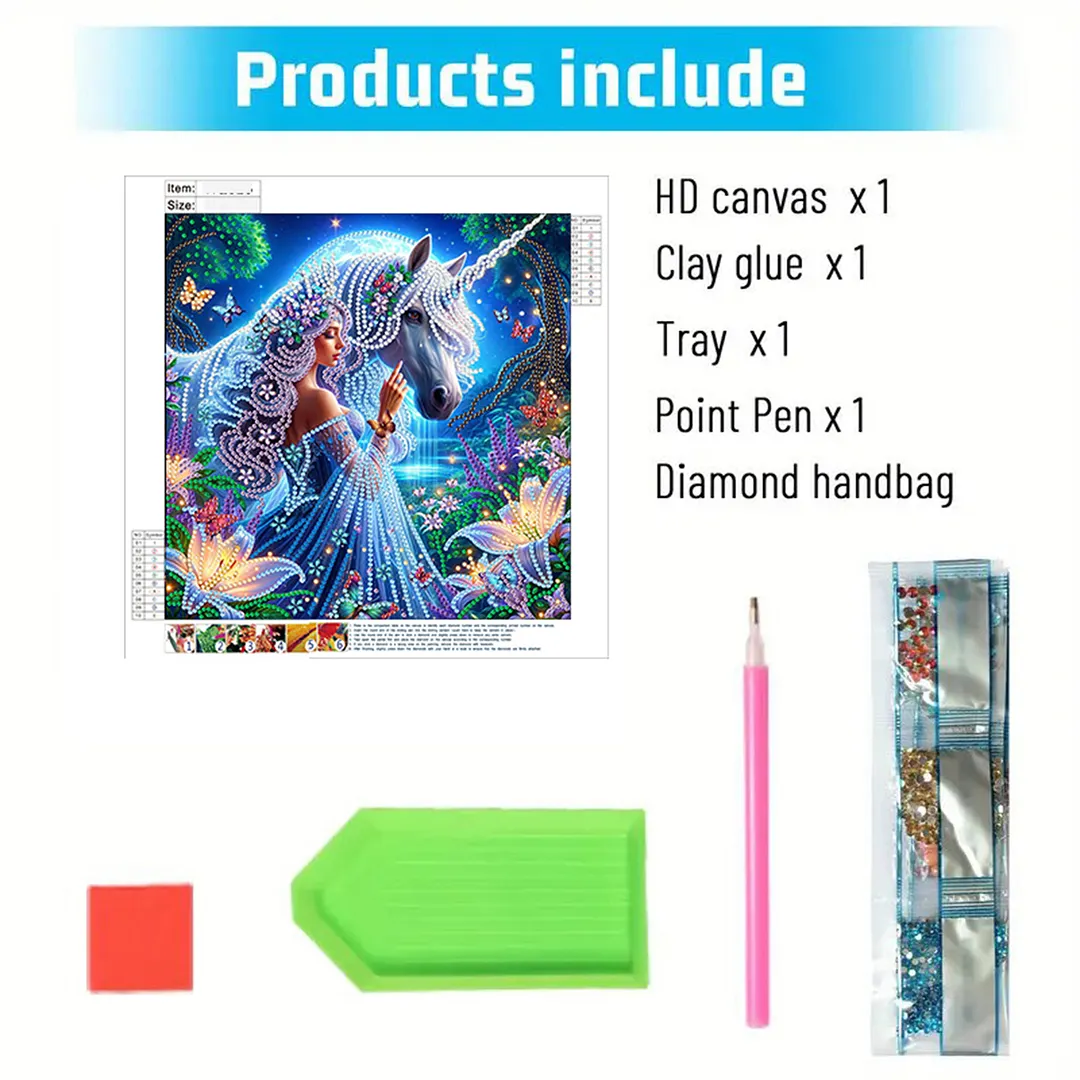 Unicorn Beauty - Diamond Painting - Partial Special Shaped Drill(Canvas|30*30cm)