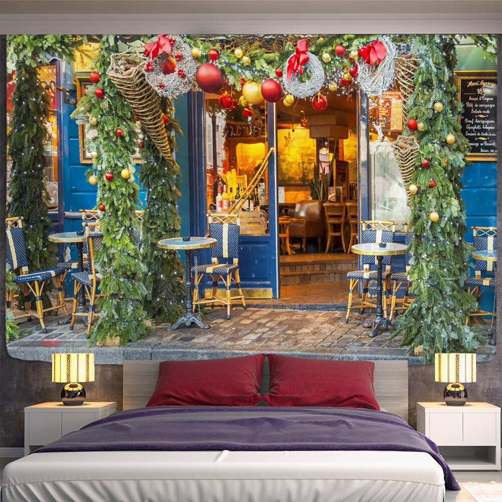 

Wall Tapestry - Christmas Decorations In Corner Shops-150*130cm, 501 Original