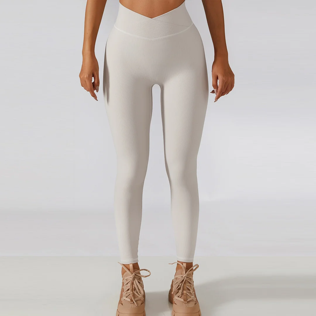 Solid color seamless sports leggings