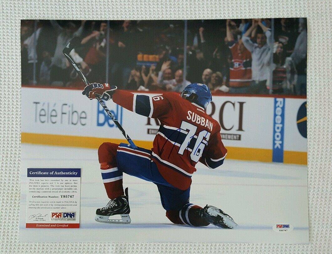 P.K. SUBBAN Autographed Montreal Canadiens 11x14 Photo Poster painting. PSA