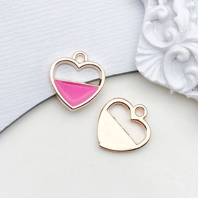 1 Piece 17 * 21mm Zinc Alloy Heart Shape Flower Pendant Jewelry Accessories